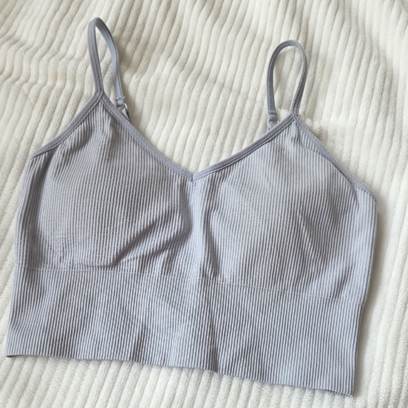 Zella Other - Zella Light Gray Ribbed Bralette (M)